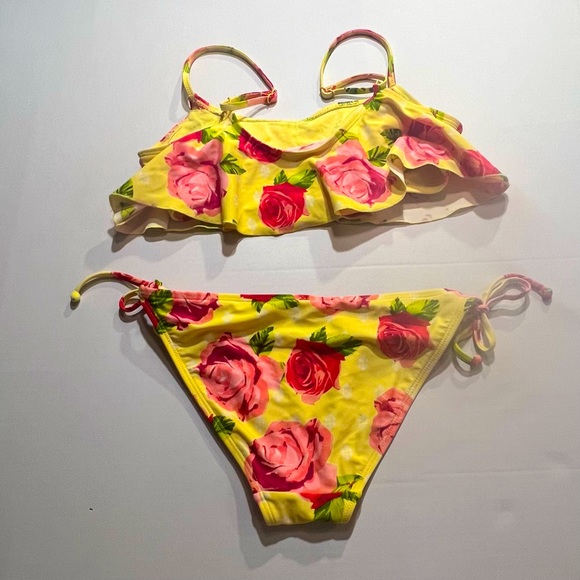 Bright yellow floral bikini - Picture 3 of 4